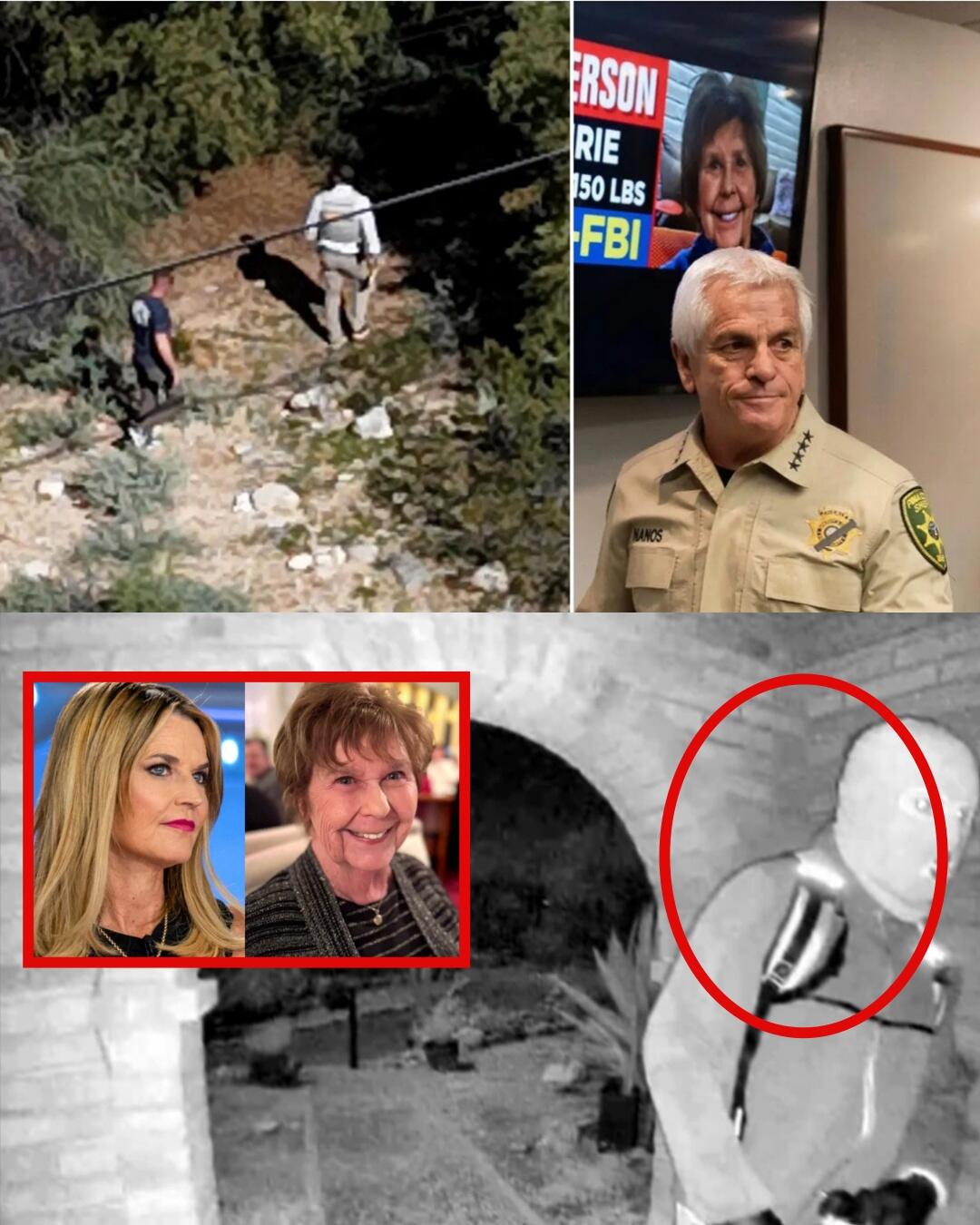 The search team found the suspect’s personal belongings dropped in the woods