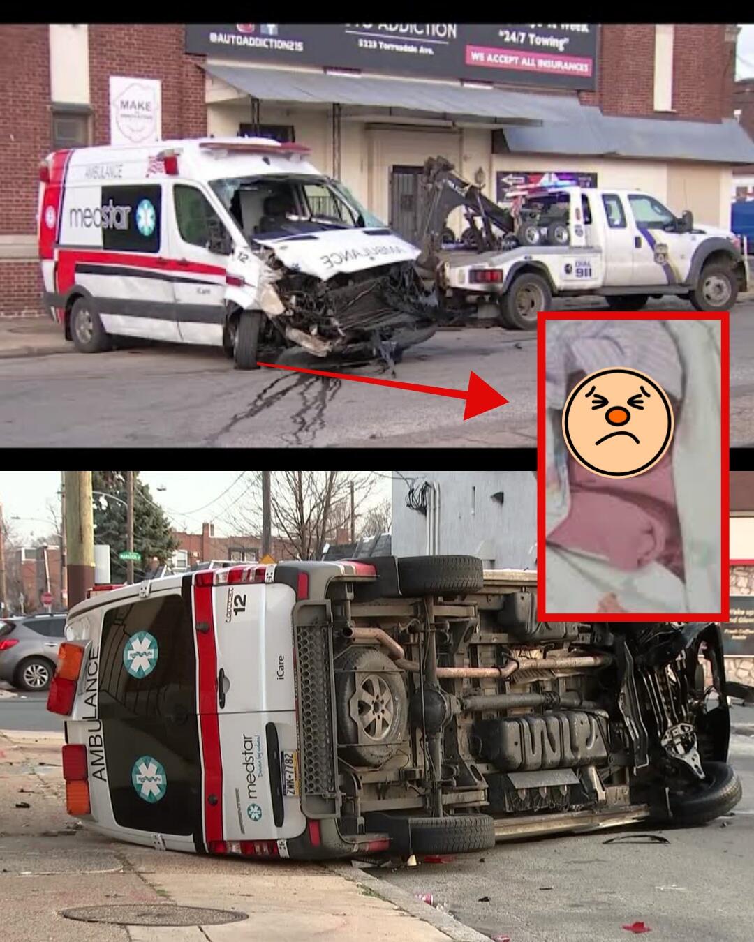 A two-month-old baby died after being involved in an accident with a private ambulance on the way to the hospital